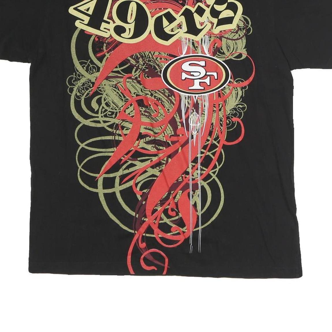 REEBOK Mens Black San Francisco 49ers Graphic T-Shirt L Cotton Short Sleeve Crew