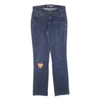 LEVI'S Womens 525 Regular Blue Denim Medium Fit Straight W29 L32 Rainbow Heart