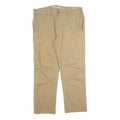EDDIE BAUER Mens Cotton Blend Beige Relaxed Straight Trousers W36 L30 Casual Zip