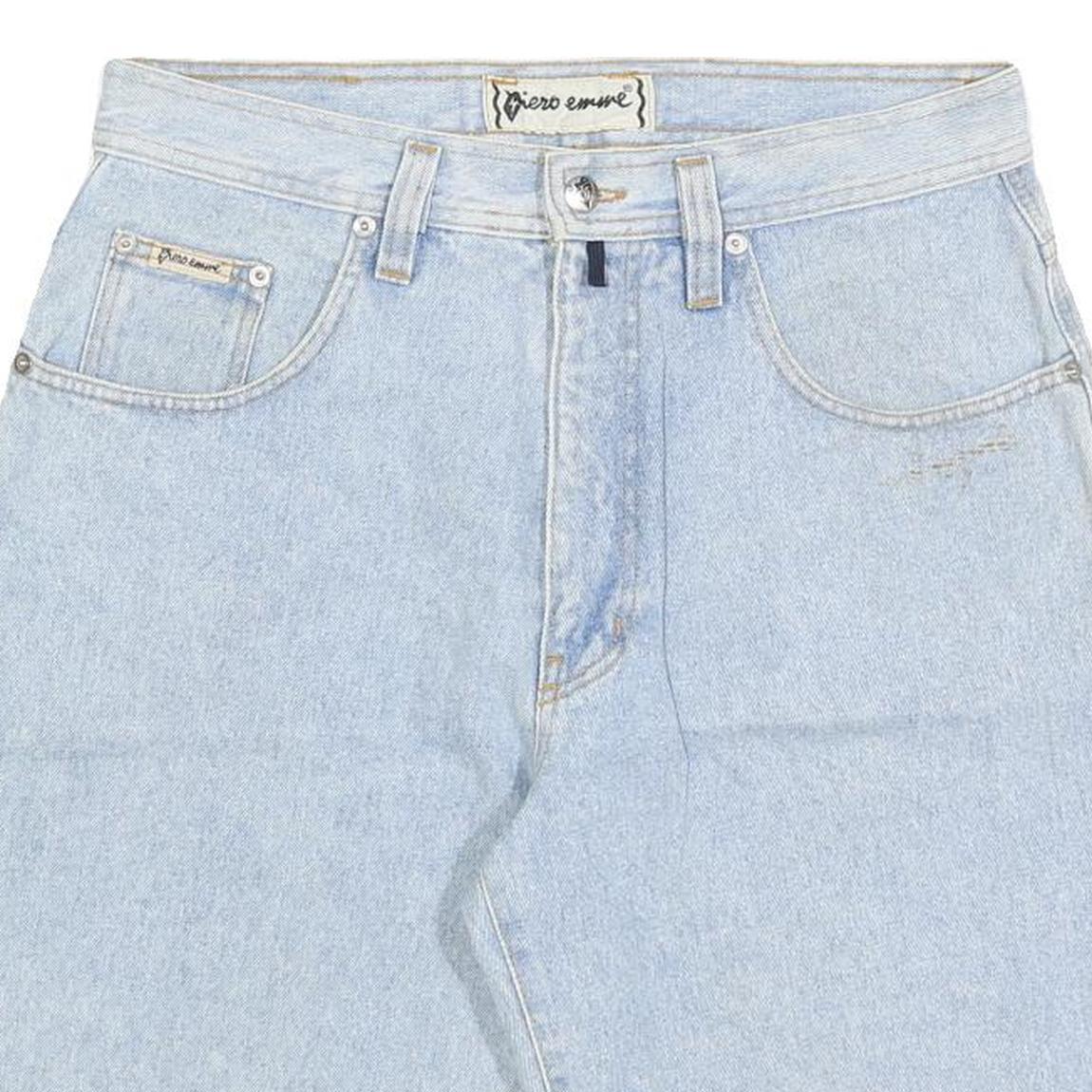 PIERO EMME Mens Shorts Blue Denim M W32 Casual Cotton Blend Comfortable Fit