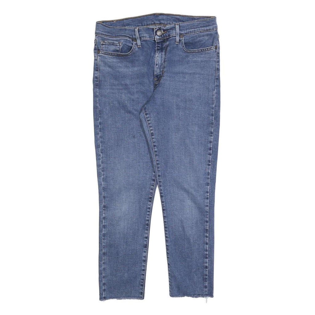LEVI'S Womens Slim Blue Denim Jeans W29 L24 Zip Closure Raw Hem Casual
