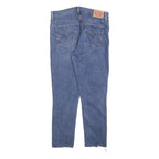 LEVI'S Womens Slim Blue Denim Jeans W29 L24 Zip Closure Raw Hem Casual