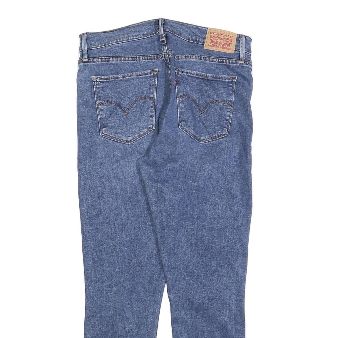 LEVI'S Womens Slim Blue Denim Jeans W29 L24 Zip Closure Raw Hem Casual