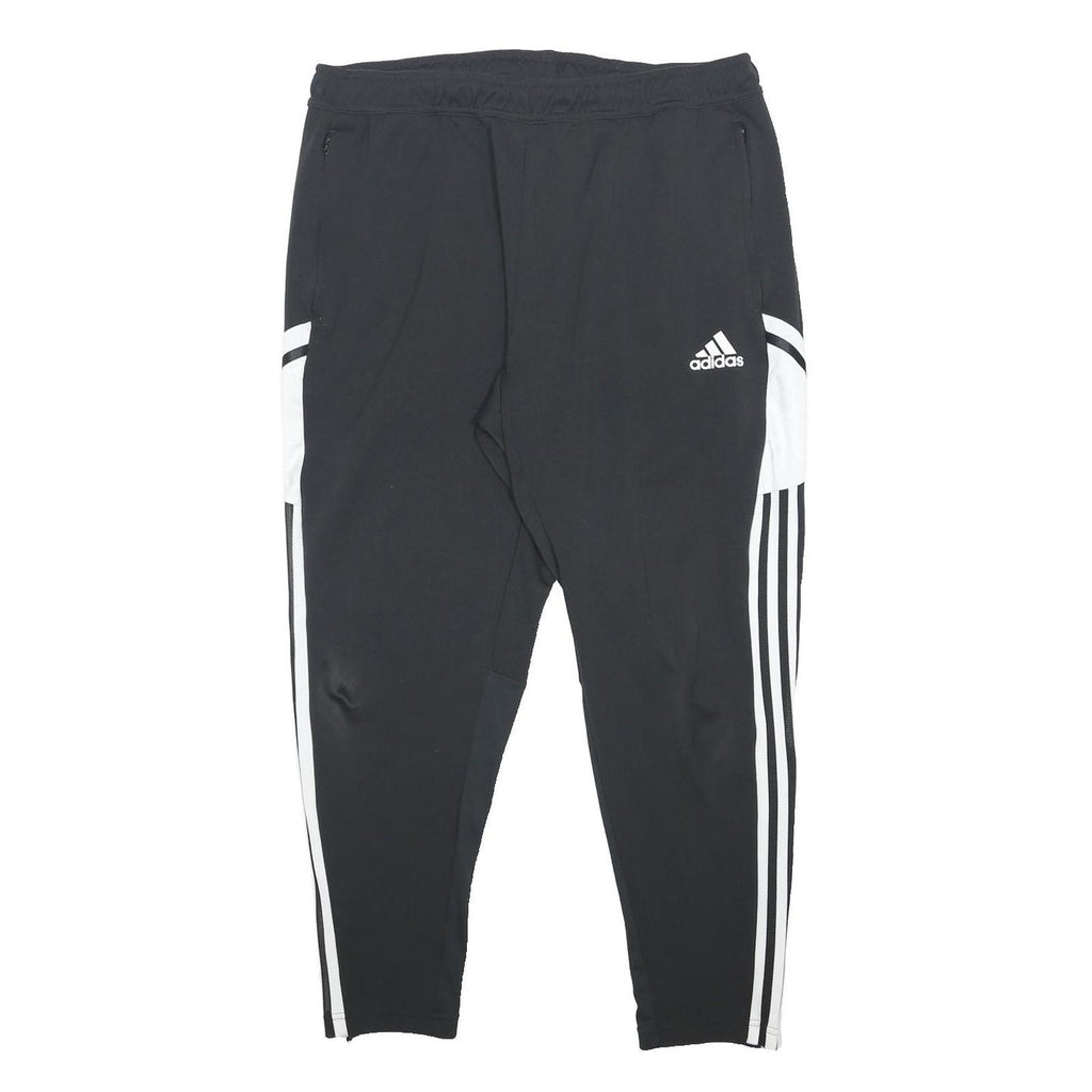 ADIDAS Mens Joggers Black & White XL W34 L27 Slim Tapered Track Pants Sportswear