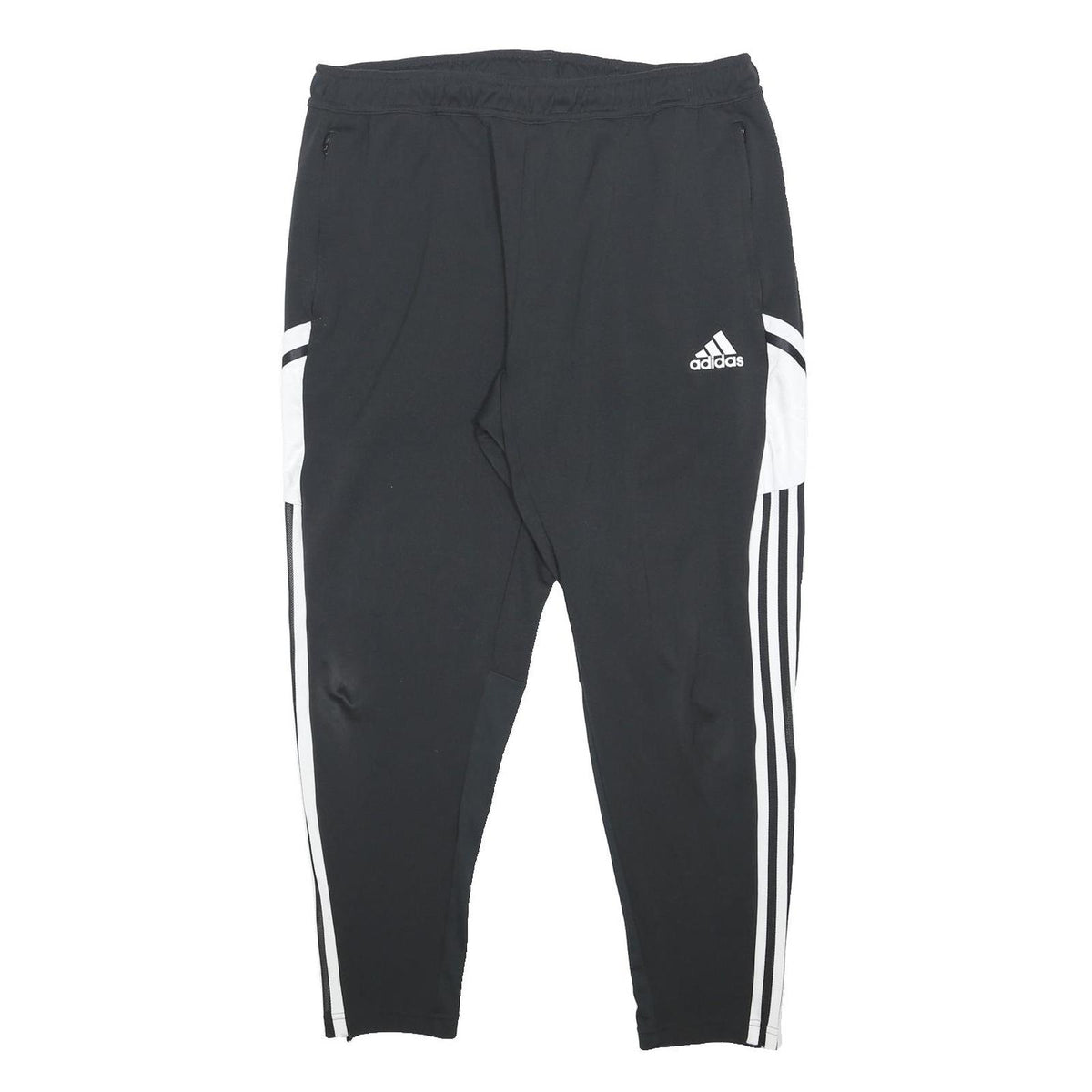 ADIDAS Mens Joggers Black & White XL W34 L27 Slim Tapered Track Pants Sportswear