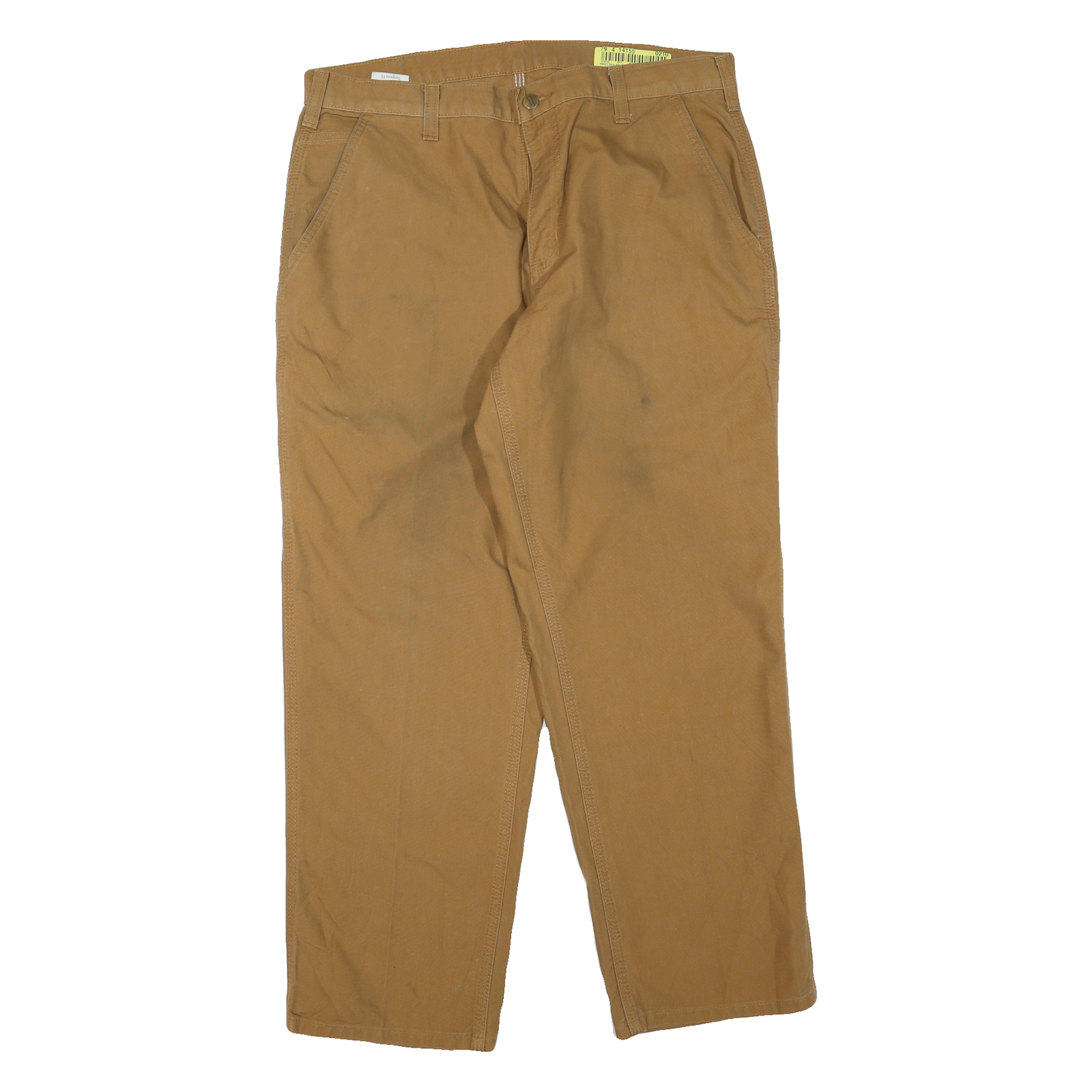 CARHARTT Mens Regular Fit Beige Cotton Blend Trousers W38 L30 Workwear Zip