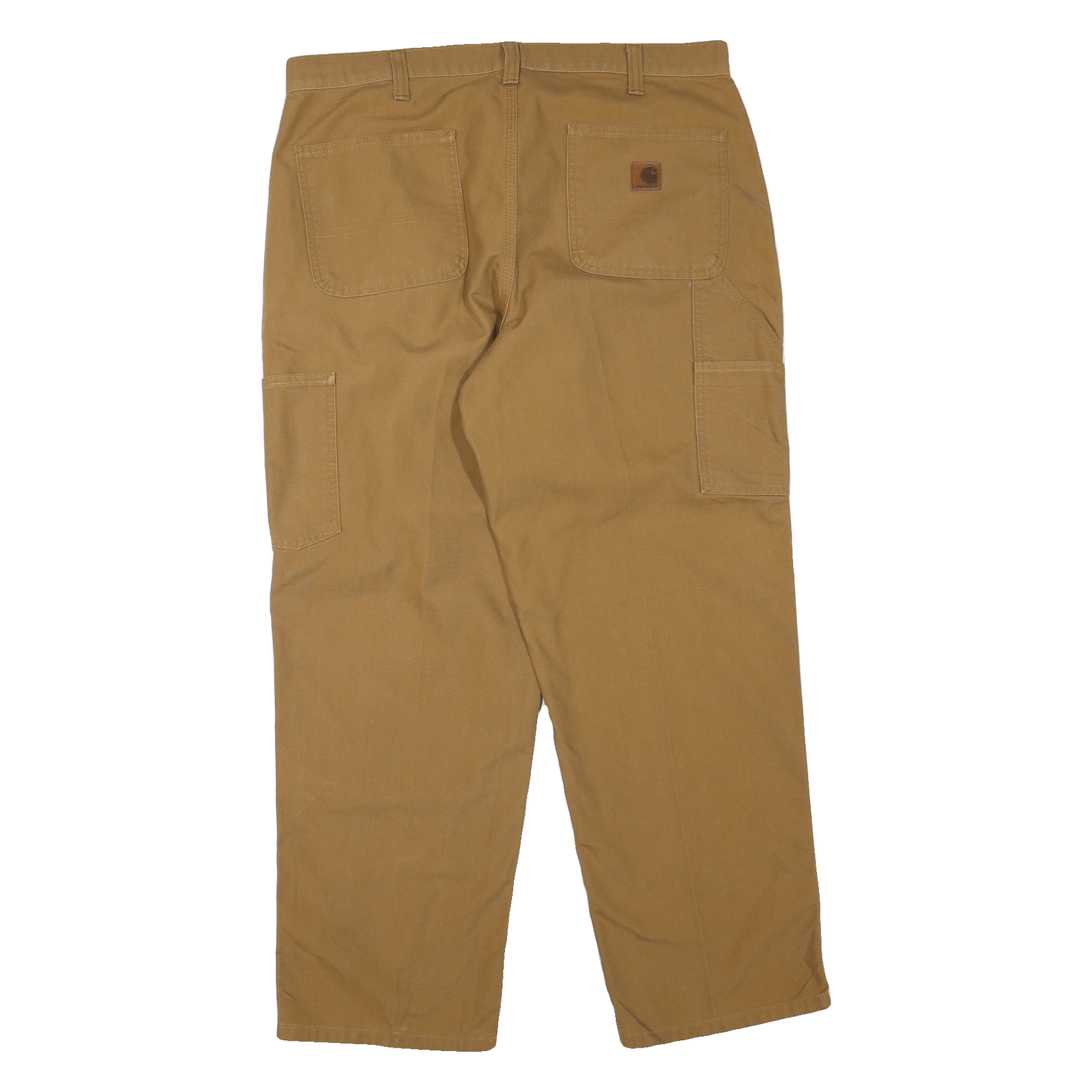 CARHARTT Mens Regular Fit Beige Cotton Blend Trousers W38 L30 Workwear Zip