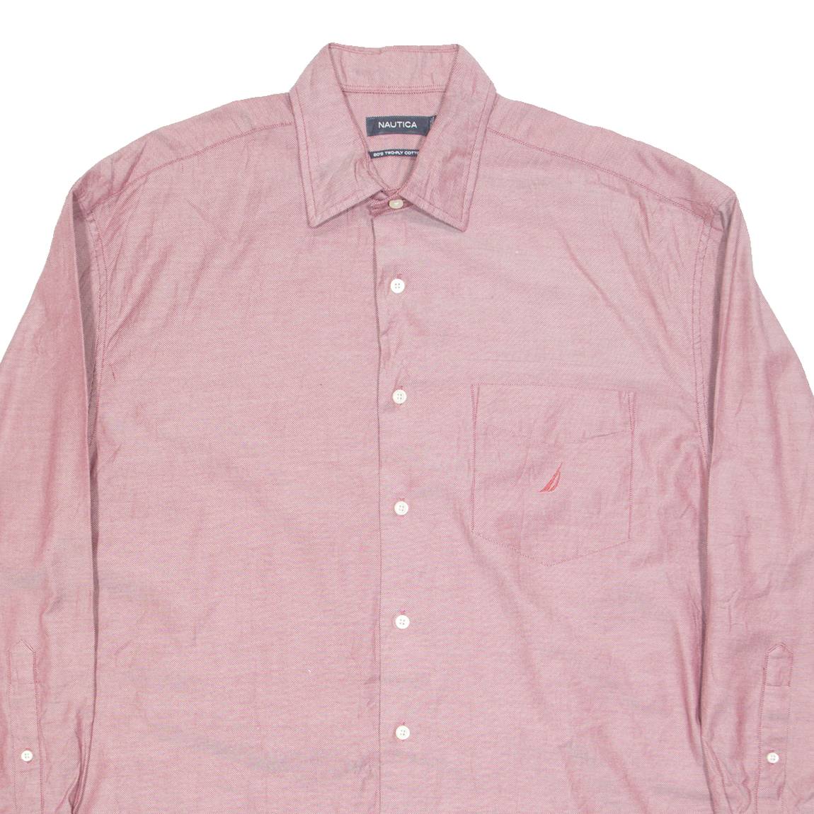 NAUTICA Mens Plain Shirt Red Long Sleeve XL