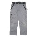 DICKIES Mens Cotton Blend Grey & Black Workwear Regular Straight Trousers W32