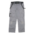 DICKIES Mens Cotton Blend Grey & Black Workwear Regular Straight Trousers W32