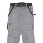 DICKIES Mens Cotton Blend Grey & Black Workwear Regular Straight Trousers W32