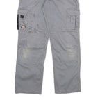 DICKIES Mens Cotton Blend Grey & Black Workwear Regular Straight Trousers W32
