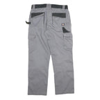 DICKIES Mens Cotton Blend Grey & Black Workwear Regular Straight Trousers W32
