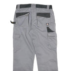 DICKIES Mens Cotton Blend Grey & Black Workwear Regular Straight Trousers W32