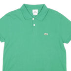 LACOSTE Womens Green Short Sleeve Plain Polo Shirt L Classic Cotton Blend
