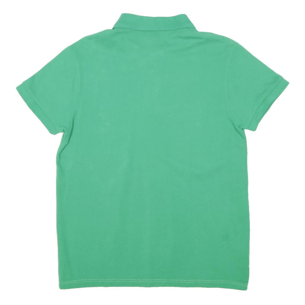 LACOSTE Womens Green Short Sleeve Plain Polo Shirt L Classic Cotton Blend