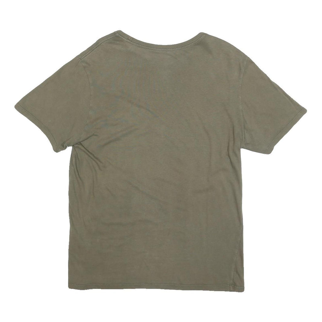 NIKE Mens Green Cotton Blend T-Shirt M Short Sleeve Crew Neck Logo Print