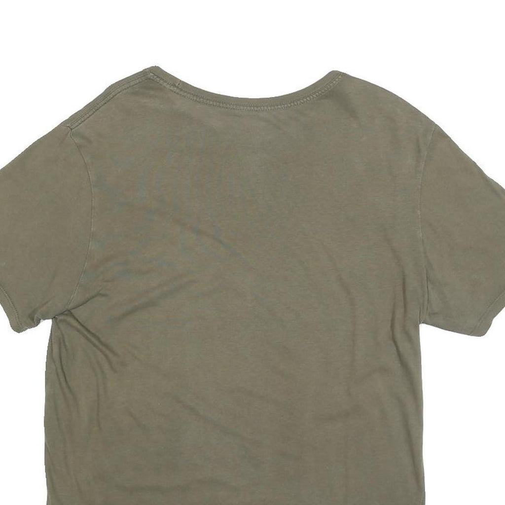 NIKE Mens Green Cotton Blend T-Shirt M Short Sleeve Crew Neck Logo Print