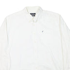 NAUTICA Mens White Button Down Shirt XL Classic Fit Cotton Blend Pocket