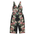 OASIS Womens Black & Pink Floral Playsuit Sleeveless V-Neck Culotte M