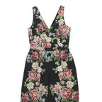 OASIS Womens Black & Pink Floral Playsuit Sleeveless V-Neck Culotte M