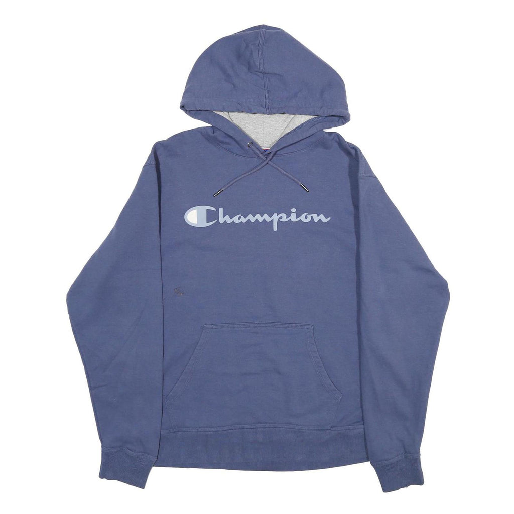 CHAMPION Mens Blue Pullover Hoodie M Cotton Blend Casual Sportswear