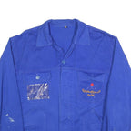 Mens Blue Workwear Button Jacket XL Cotton Plain Utility Casual Durable