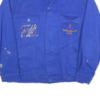 Mens Blue Workwear Button Jacket XL Cotton Plain Utility Casual Durable