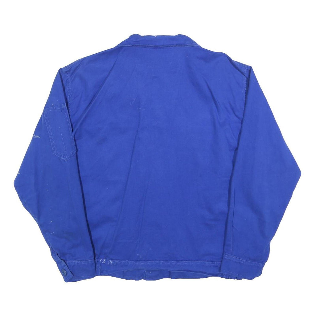 Mens Blue Workwear Button Jacket XL Cotton Plain Utility Casual Durable