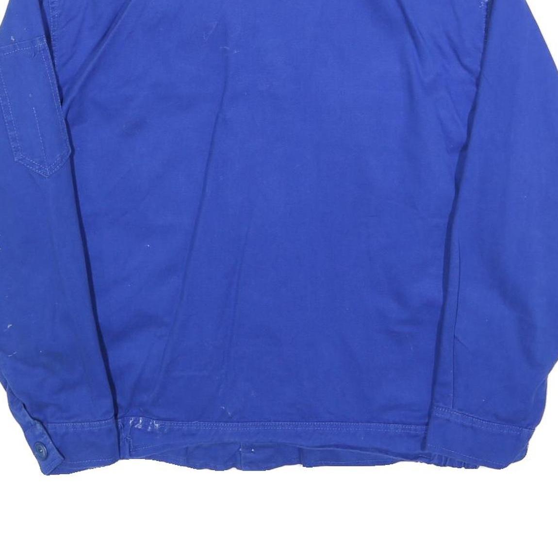 Mens Blue Workwear Button Jacket XL Cotton Plain Utility Casual Durable