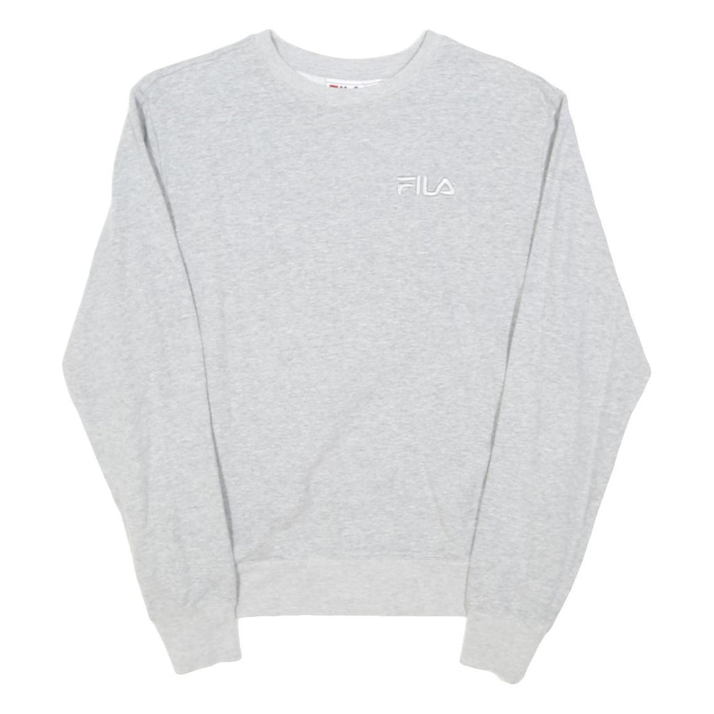 FILA Mens Grey Crew Neck S Sweatshirt Cotton Blend Casual Lightweight Pullover