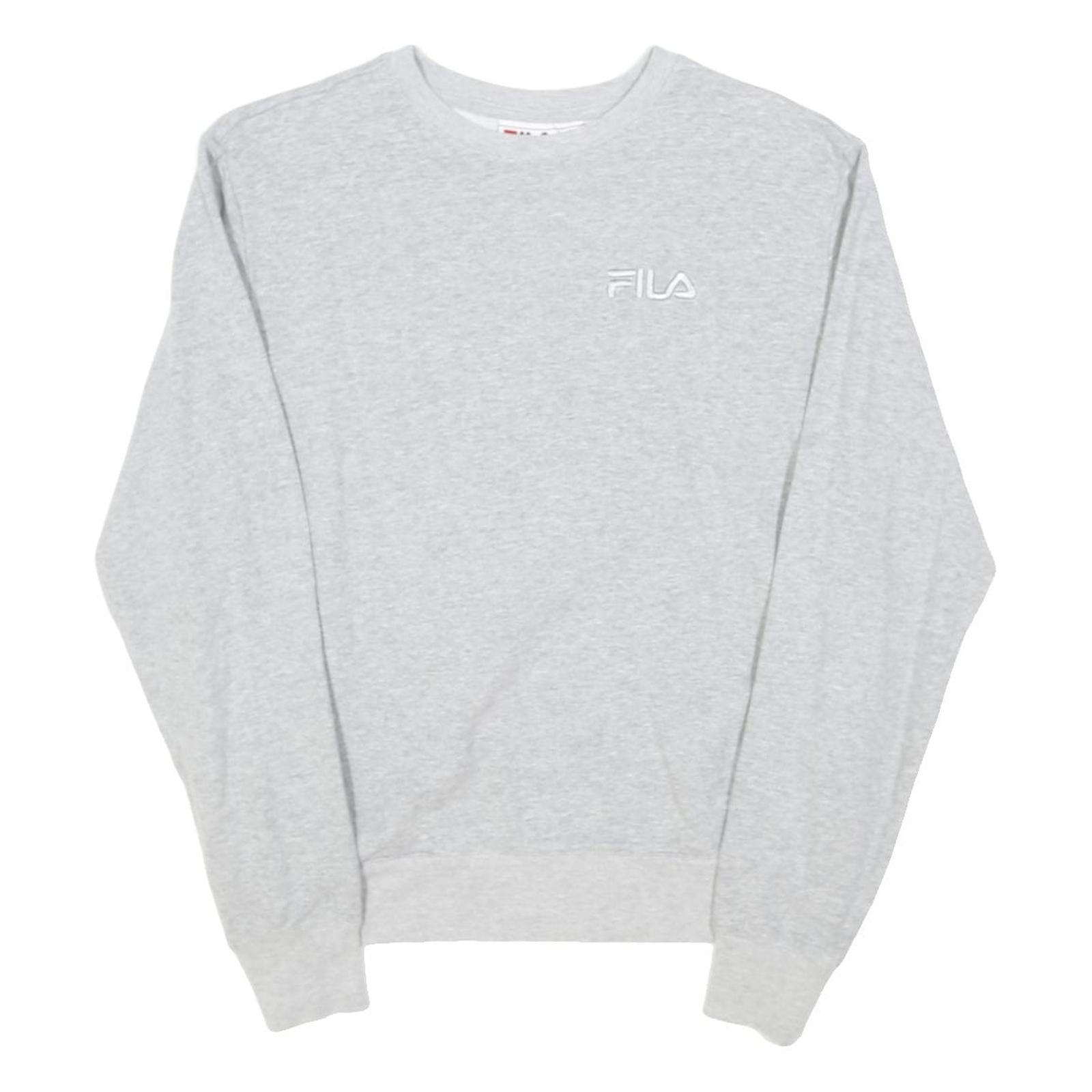FILA Mens Grey Crew Neck S Sweatshirt Cotton Blend Casual Lightweight Pullover