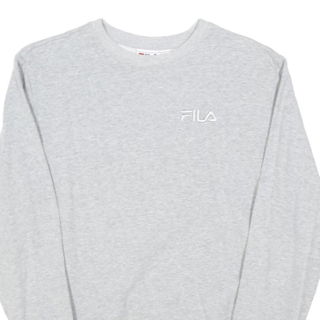 FILA Mens Grey Crew Neck S Sweatshirt Cotton Blend Casual Lightweight Pullover