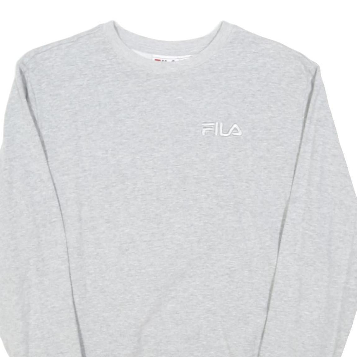 FILA Mens Grey Crew Neck S Sweatshirt Cotton Blend Casual Lightweight Pullover