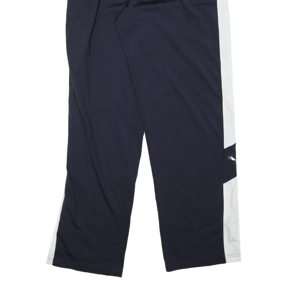 PUMA Mens Joggers Blue & White L W30 L32 Slim Fit Track Pants Polyester