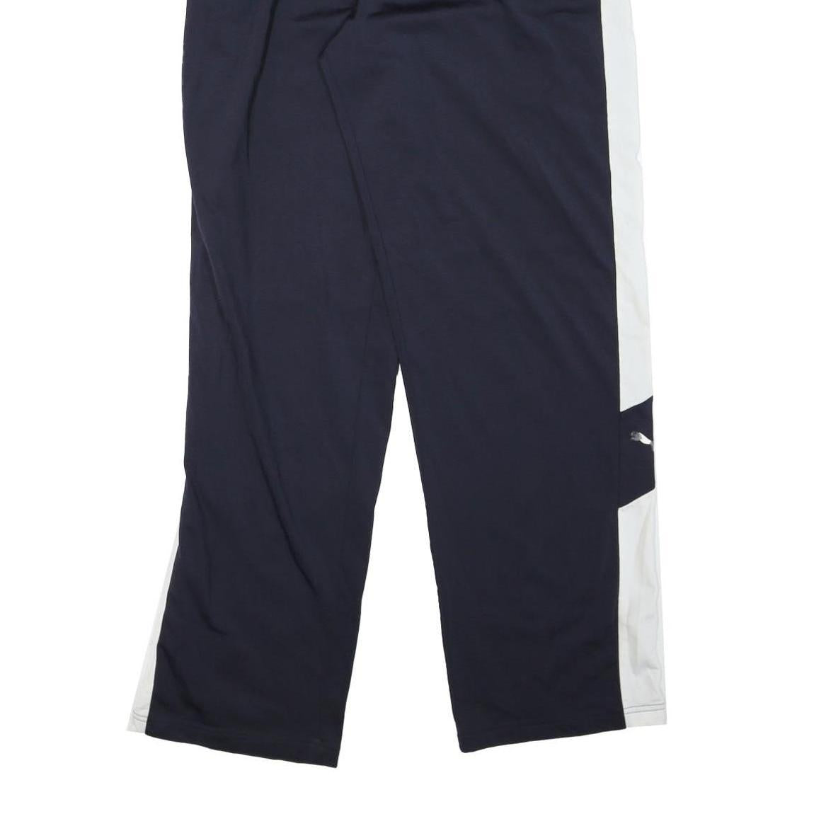 PUMA Mens Joggers Blue & White L W30 L32 Slim Fit Track Pants Polyester