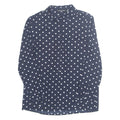 Womens Printed Shirt Blue Collared Long Sleeve Spotted M