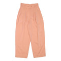 Womens Relaxed Peach Cotton Blend Trousers W24 L24 Comfortable Casual Zip