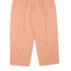 Womens Relaxed Peach Cotton Blend Trousers W24 L24 Comfortable Casual Zip
