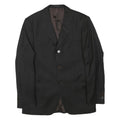 ZARA MAN Mens Black Wool Blazer M Woven Striped Button Casual Formal Jacket