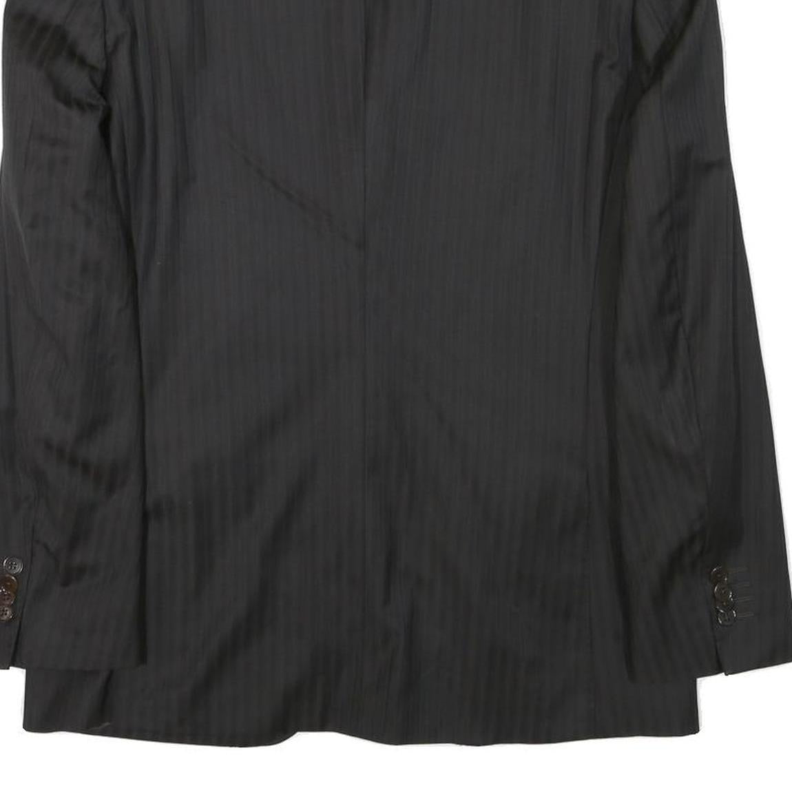 ZARA MAN Mens Black Wool Blazer M Woven Striped Button Casual Formal Jacket