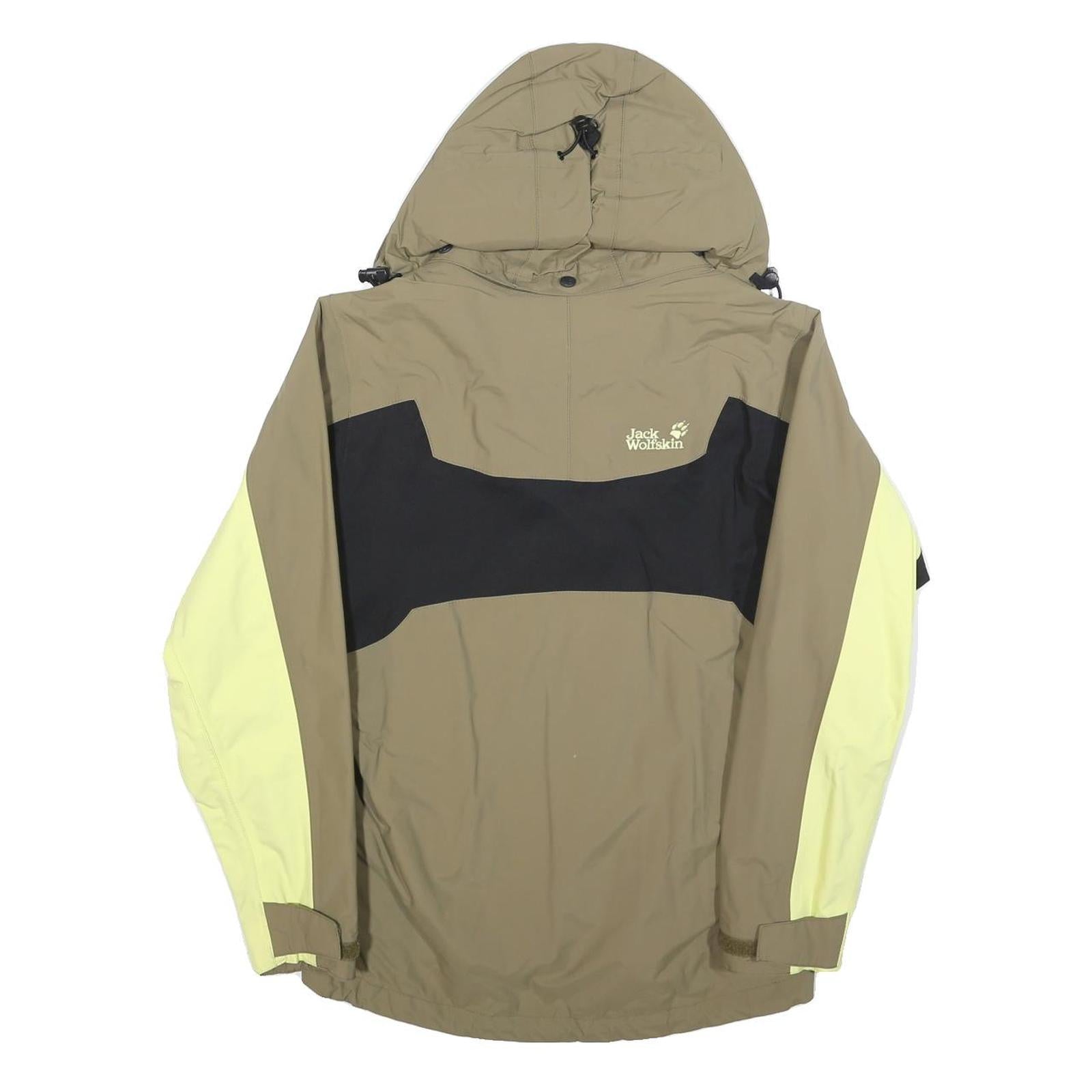 JACK WOLFSKIN Womens Beige & Yellow Outdoor Jacket UK 8 Polyester Blend Zip