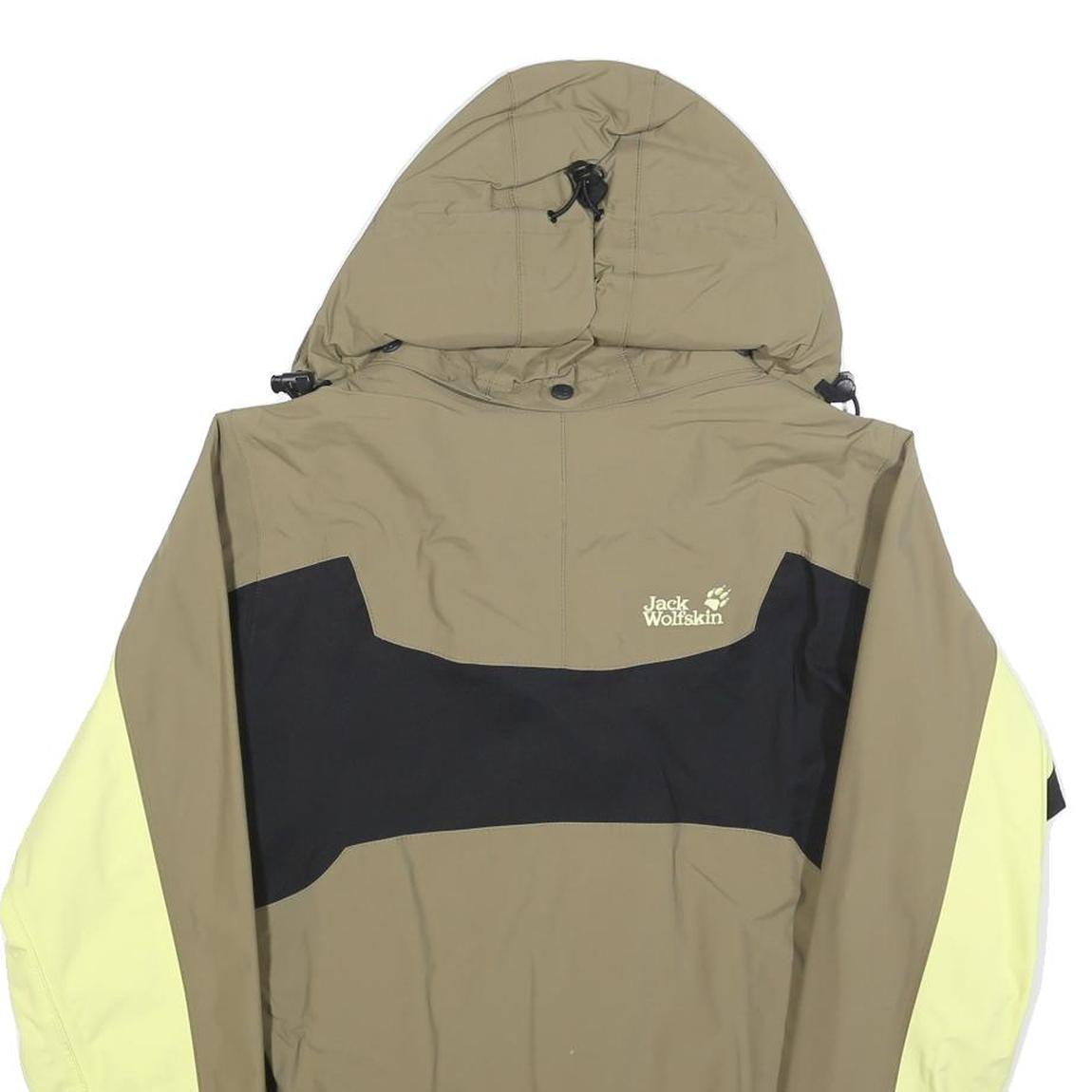 JACK WOLFSKIN Womens Beige & Yellow Outdoor Jacket UK 8 Polyester Blend Zip