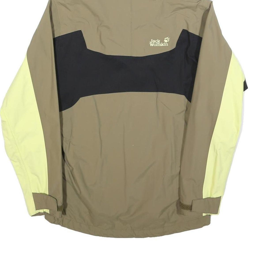 JACK WOLFSKIN Womens Beige & Yellow Outdoor Jacket UK 8 Polyester Blend Zip