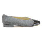 BALLY Womens Grey & Black Ballet Shoes Synthetic UK 5.5 Elegant Comfort Footwear