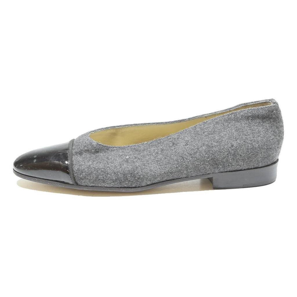 BALLY Womens Grey & Black Ballet Shoes Synthetic UK 5.5 Elegant Comfort Footwear