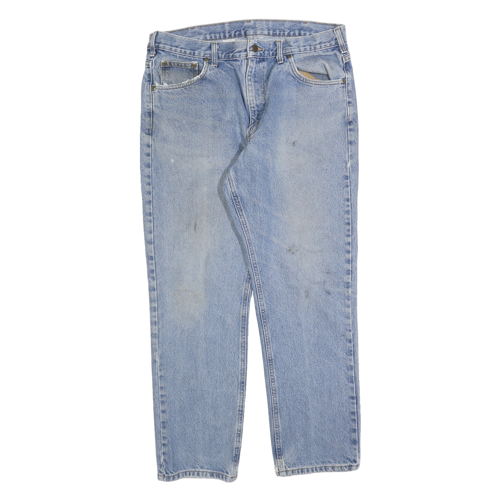 CARHARTT Mens Jeans Blue Regular Straight Denim Light W36 L30 Classic Zip