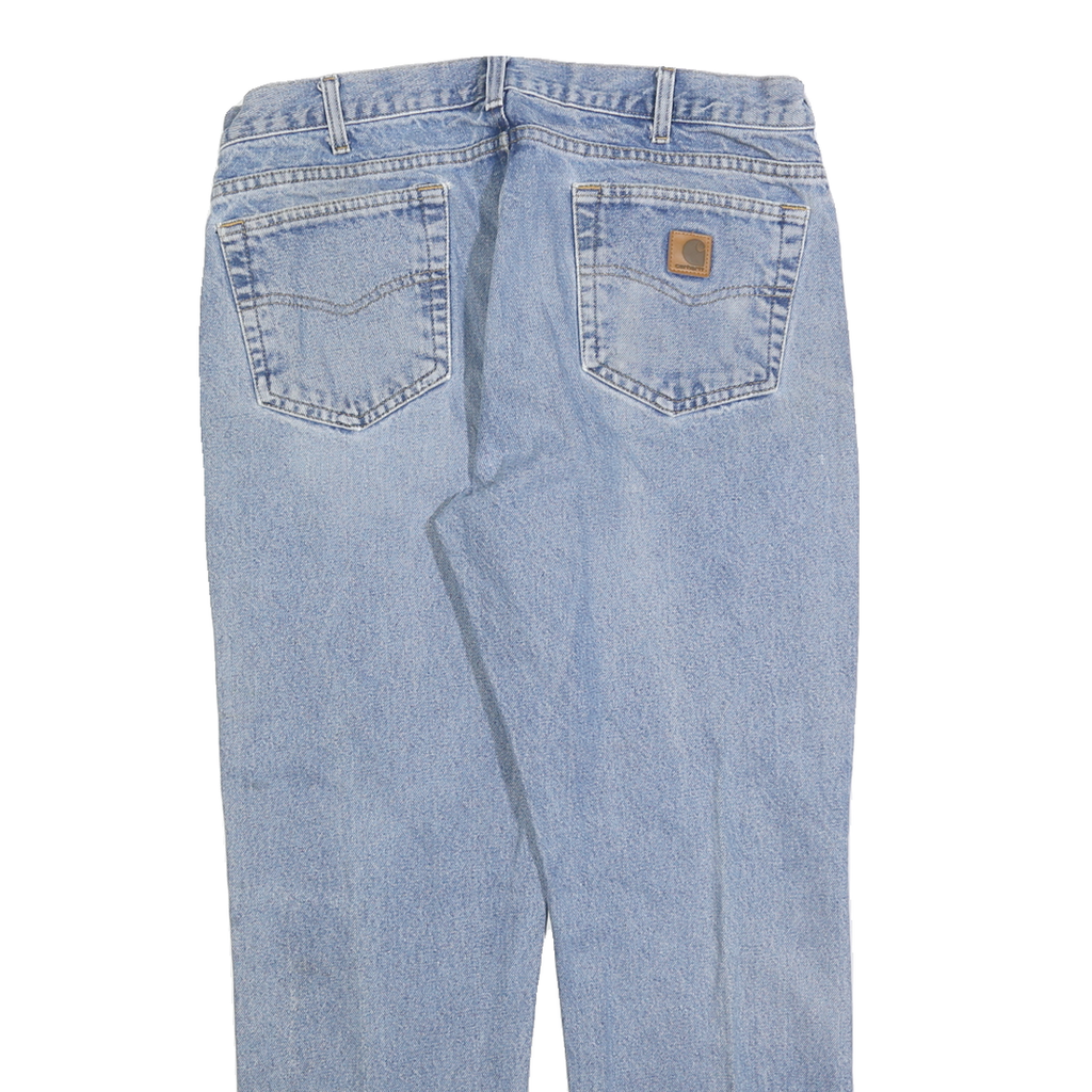 CARHARTT Mens Jeans Blue Regular Straight Denim Light W36 L30 Classic Zip