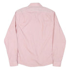 TOMMY HILFIGER Mens Pink & White Micro Check Shirt M Stylish Cotton Blend Long