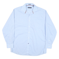 TOMMY HILFIGER Mens Blue Cotton Blend Shirt L Button-Down Collar Long Sleeve